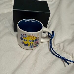 Starbucks Magic Kingdom Mug with Blue Interior and Ribbon (2024)